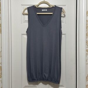 Gray Michael Stars V-Neck Sleeveless Bubble Hem T-Shirt - One Size Fits Most!